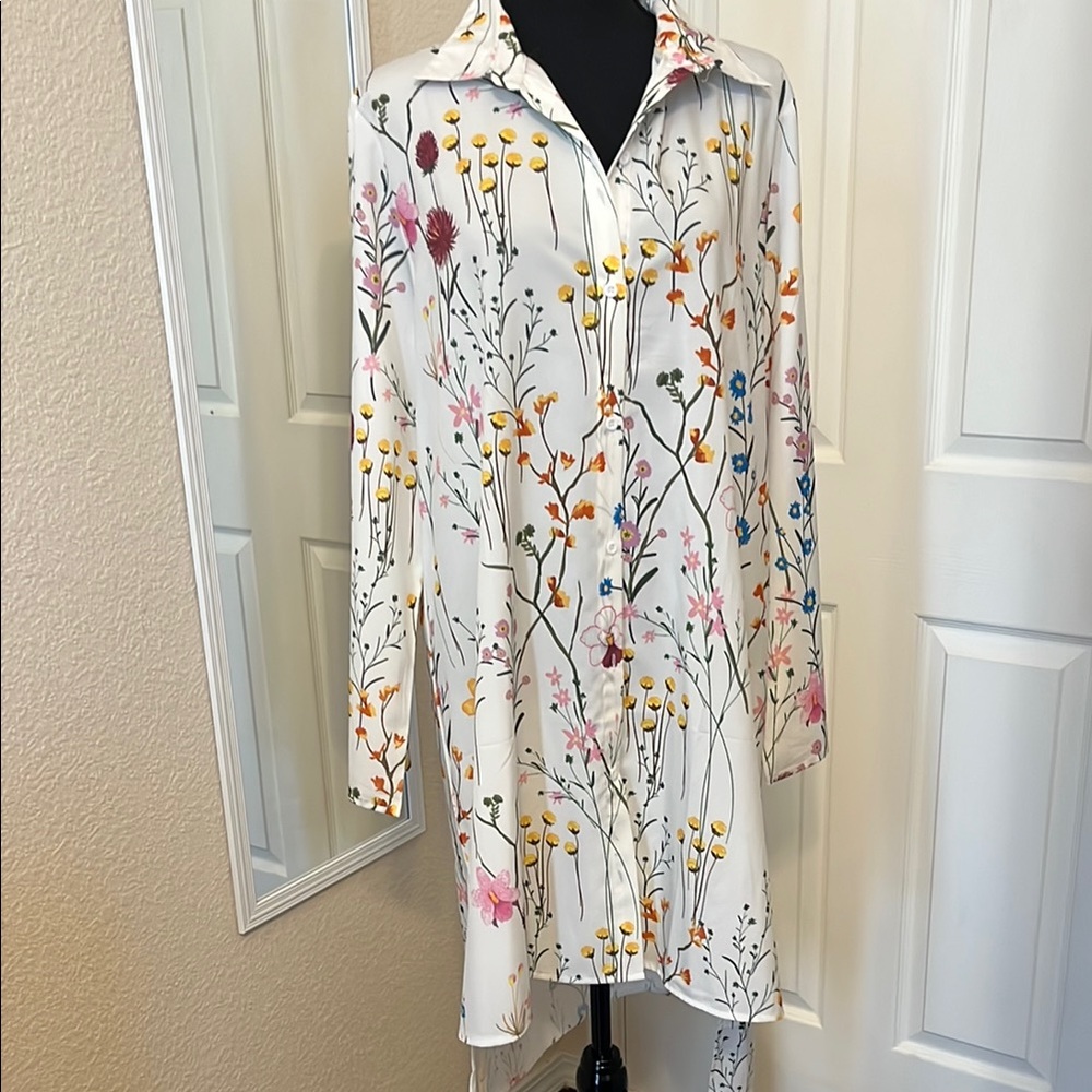 Floral High Low Dress - Multicolor